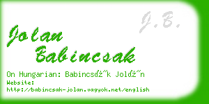 jolan babincsak business card